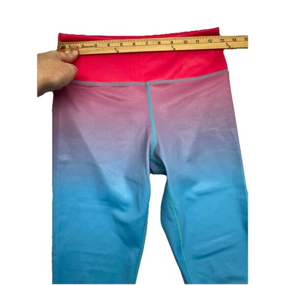 Zyia Active Leggings Womens 6 8 Firecracker Ombre Shimmer Light N Tight 7/8 - Picture 3 of 7